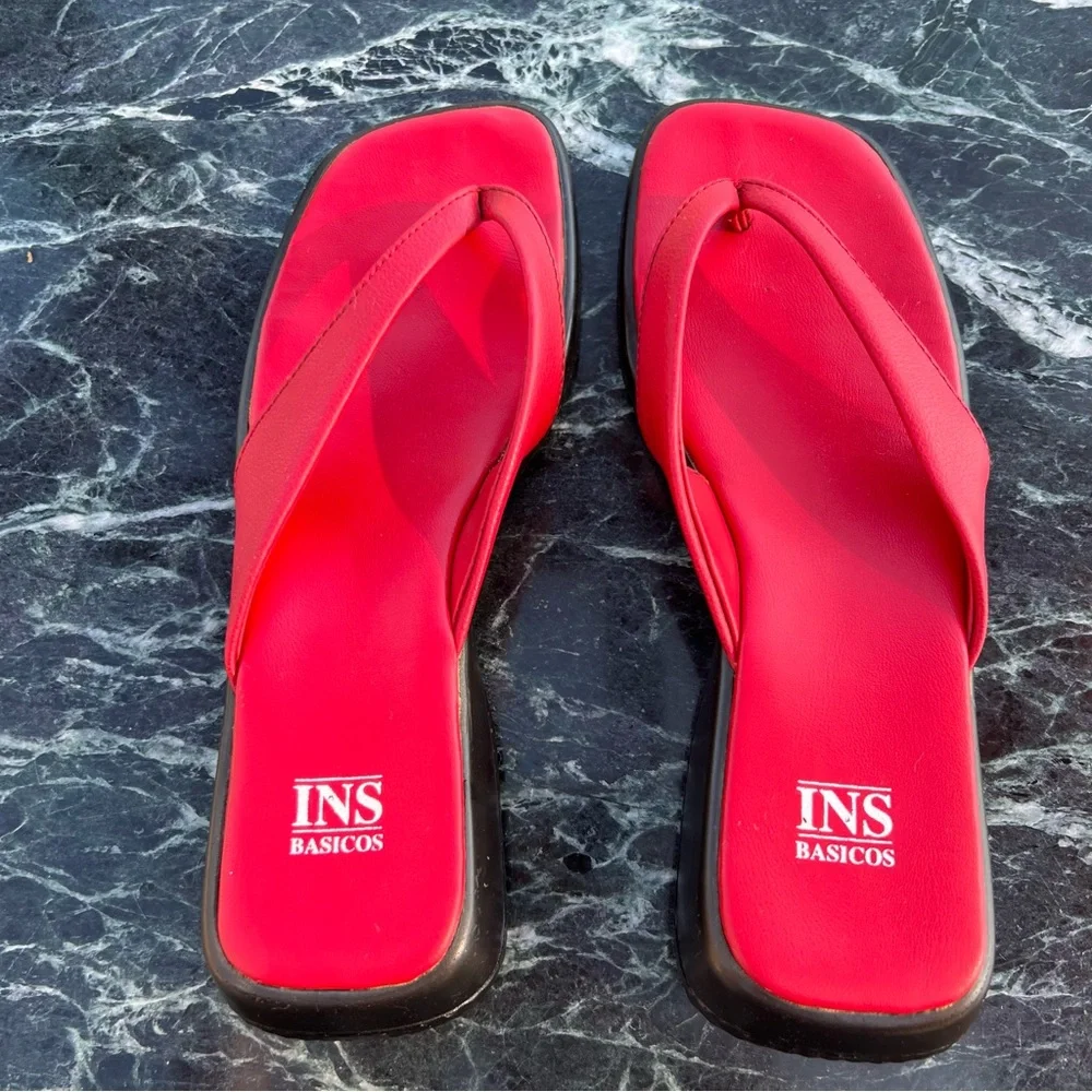 INS Red Platform Sandals